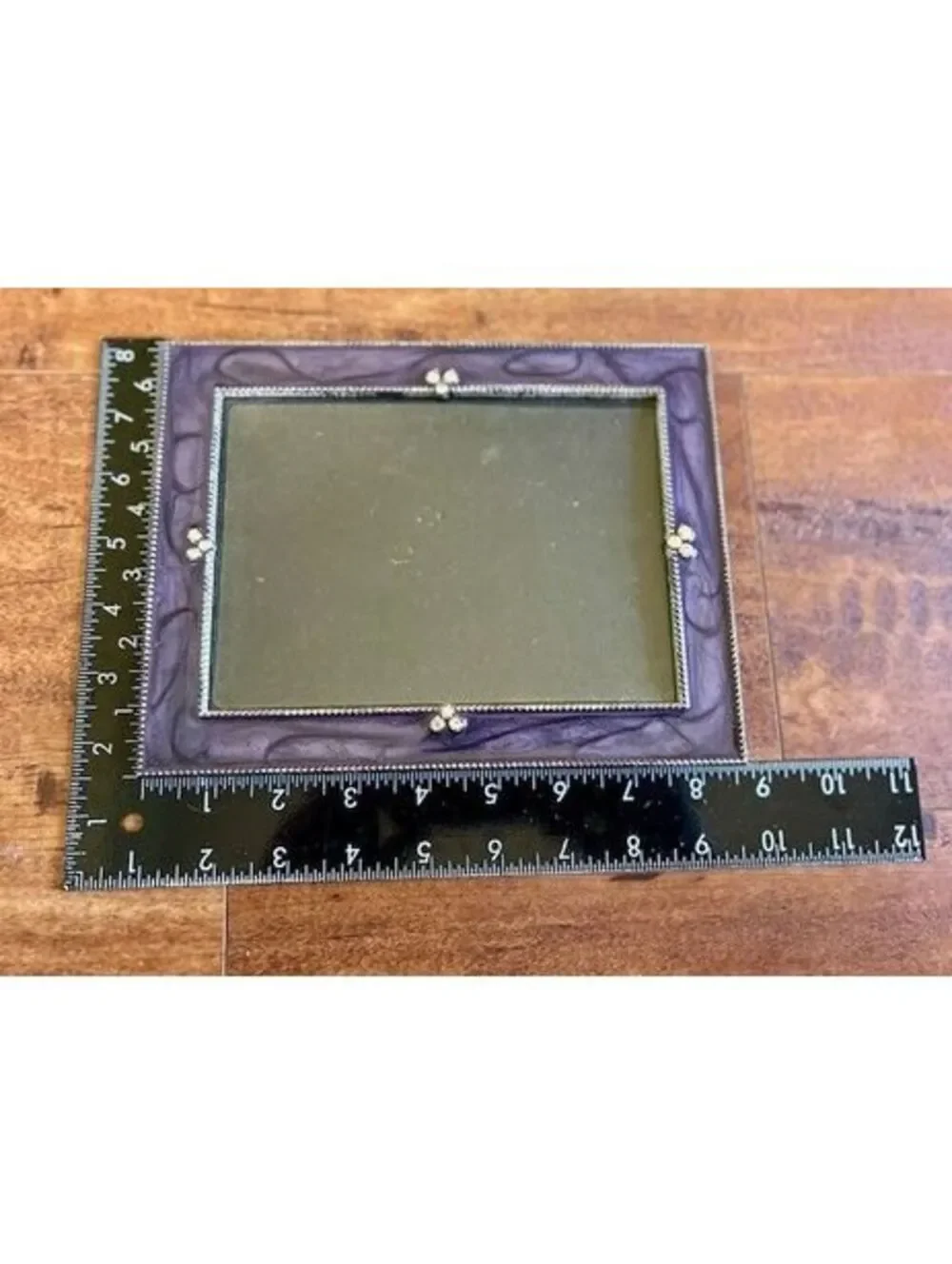 Purple Decorative Photo Frame with Beaded Trim